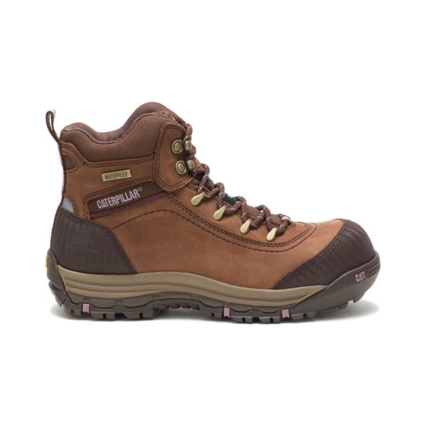 Brown Womens Caterpillar Ally Waterproof Composite Toe Boots