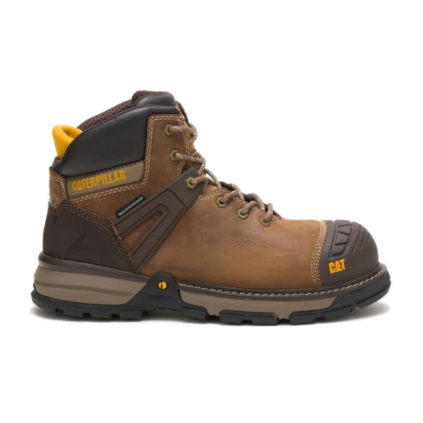 Coffee Mens Caterpillar Excavator Superlite Waterproof Carbon Composite Toe Boots
