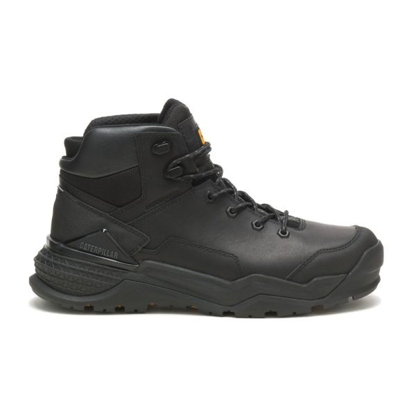 Black Mens Caterpillar Provoke Mid Waterproof Boots