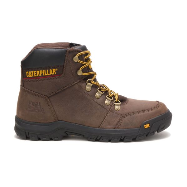 Mens Caterpillar Outline Boots Brown