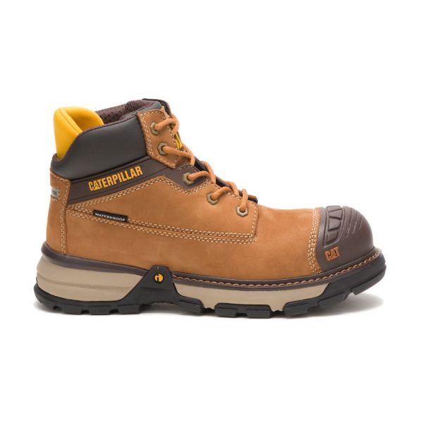 Caterpillar Excavator Superlite Waterproof Carbon Composite Toe Womens Boots Brown