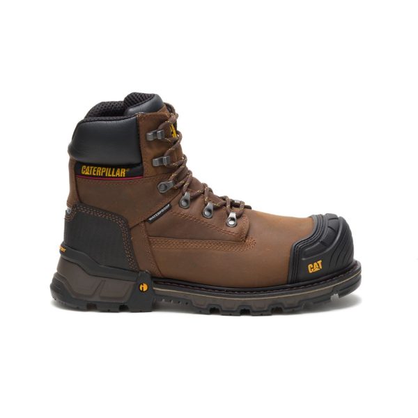 Coffee Mens Caterpillar Excavator XL 6″ Waterproof Composite Toe Boots