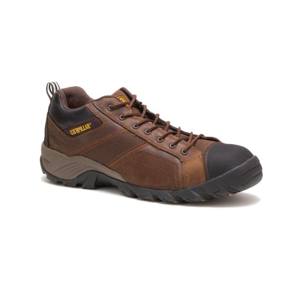 Mens Caterpillar Argon Composite Toe Shoes Coffee