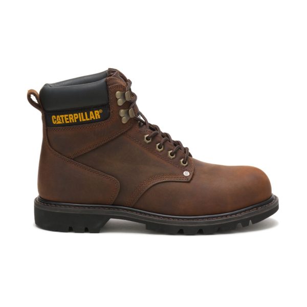 Coffee Caterpillar Second Shift Steel Toe Mens Boots