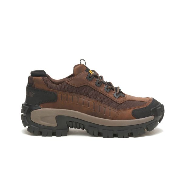 Mens Caterpillar Invader Steel Toe Shoes Coffee