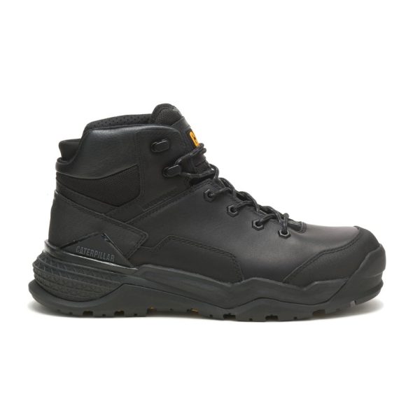 Black Caterpillar Provoke Mid Waterproof Alloy Toe Mens Boots