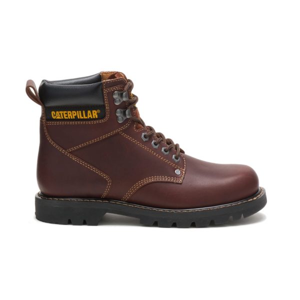 Caterpillar Second Shift Mens Boots Burgundy