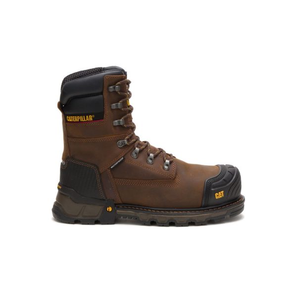 Brown Caterpillar Excavator XL 8″ Waterproof Thinsulate™ Composite Toe Mens Boots