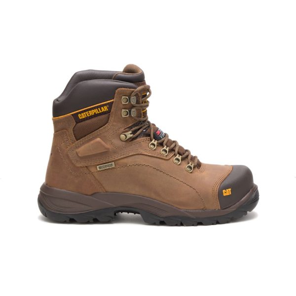 Brown Mens Caterpillar Diagnostic Hi Waterproof Thinsulate™ Steel Toe Boots